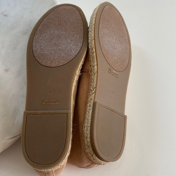 😍KENDALL & KYLIE Tan Suede Espadrille Flat w/ Metallic Toe 9! - Picture 7 of 8
